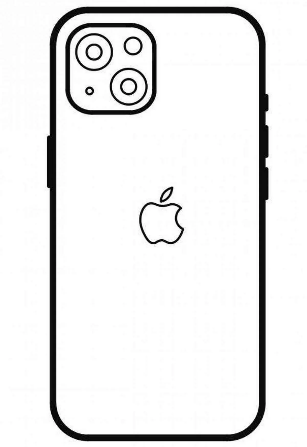 Айфон 14 спереди распечатка