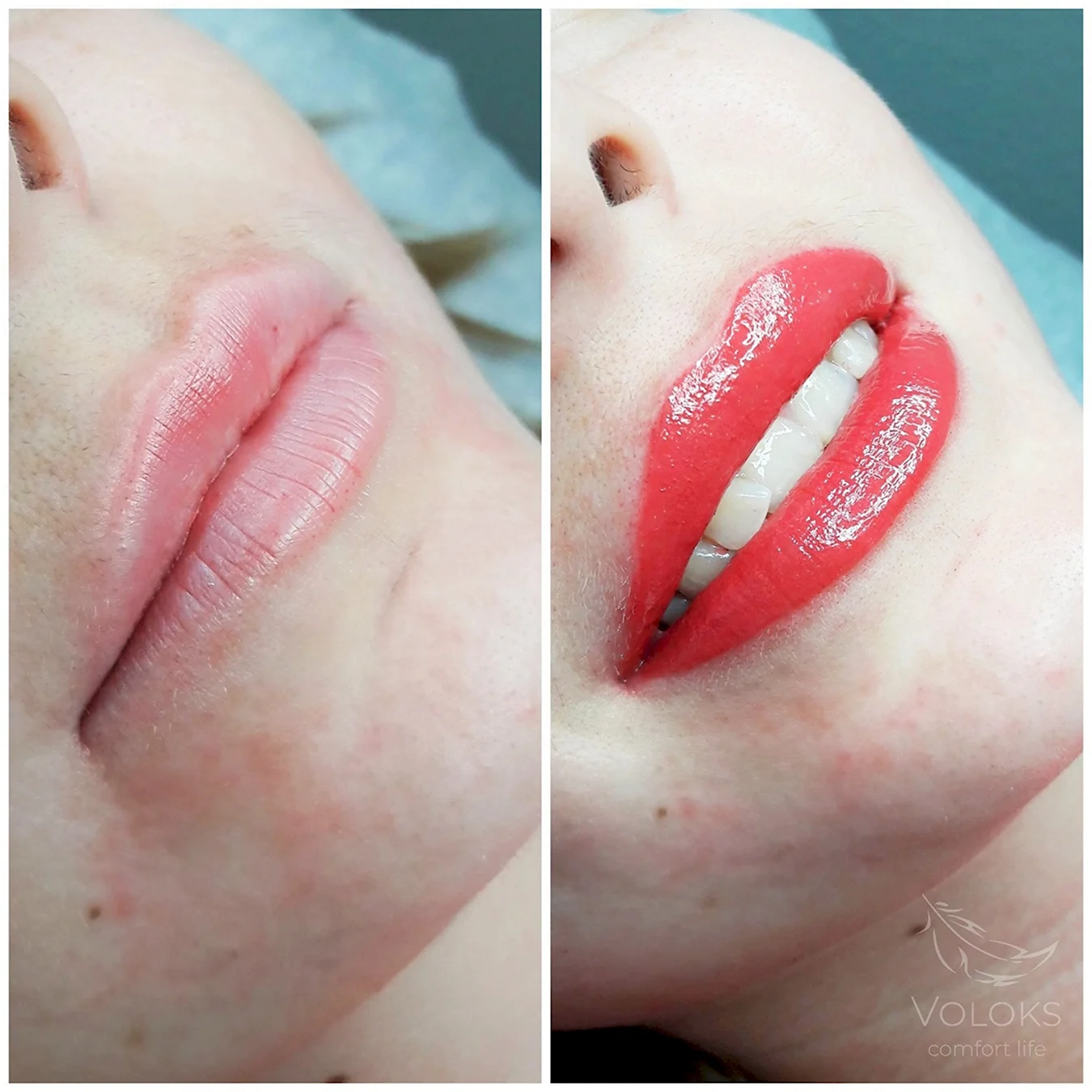 Акварельные губы перманентный макияж