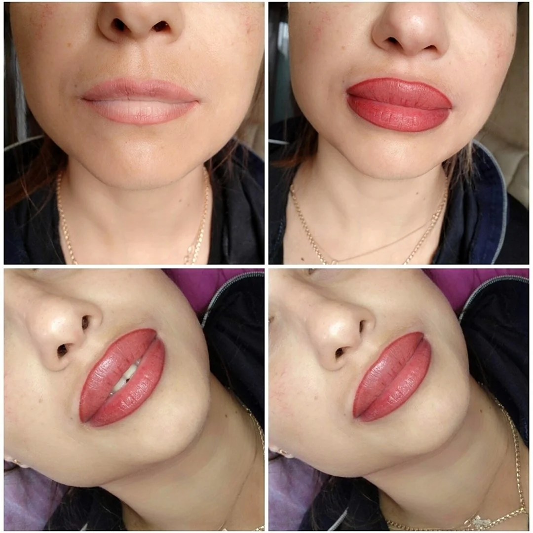 Анджелина Джоли перманентный макияж губ