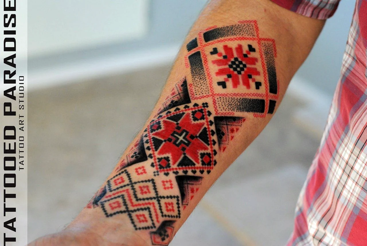 Белорусский орнамент тату