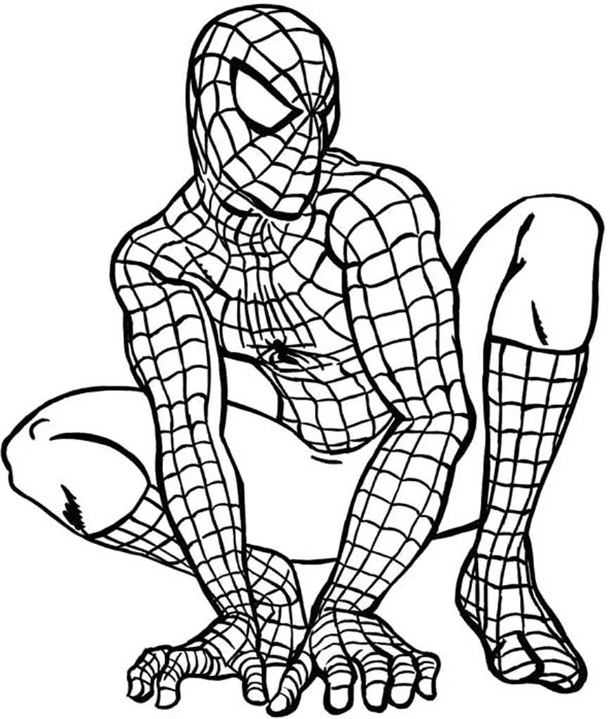 Человек паук рисунок для срисовки