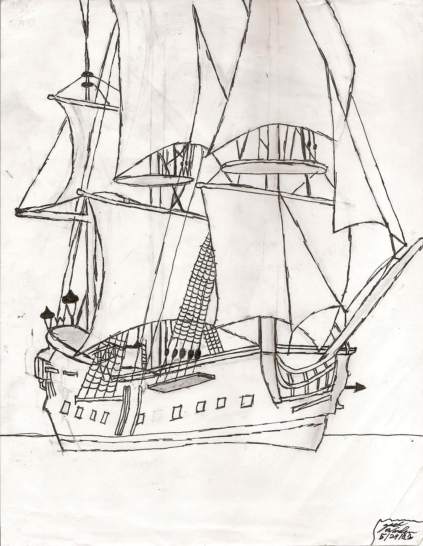 Чёрная Жемчужина корабль рисунок