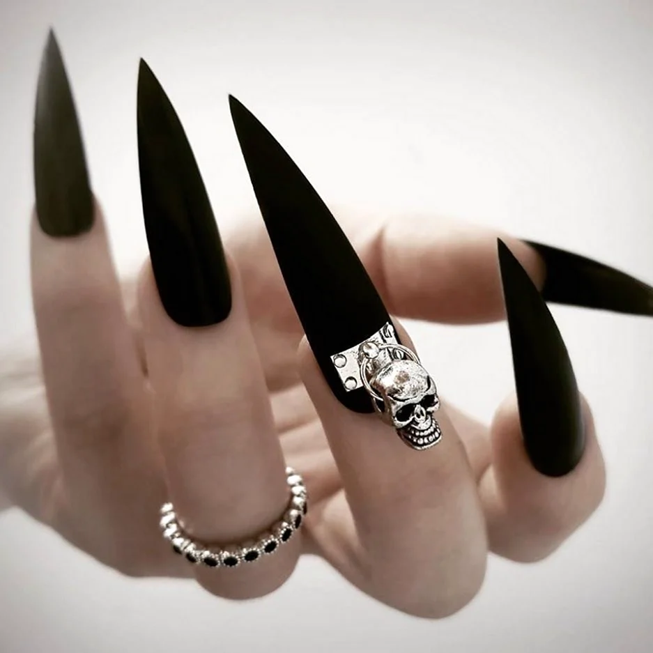 Черные стилеты ногти