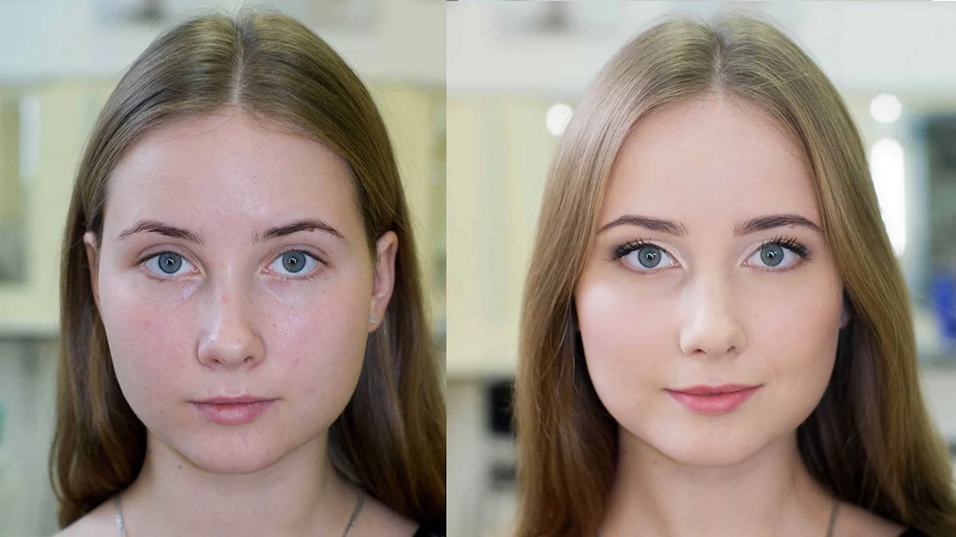 Дневной макияж до и после