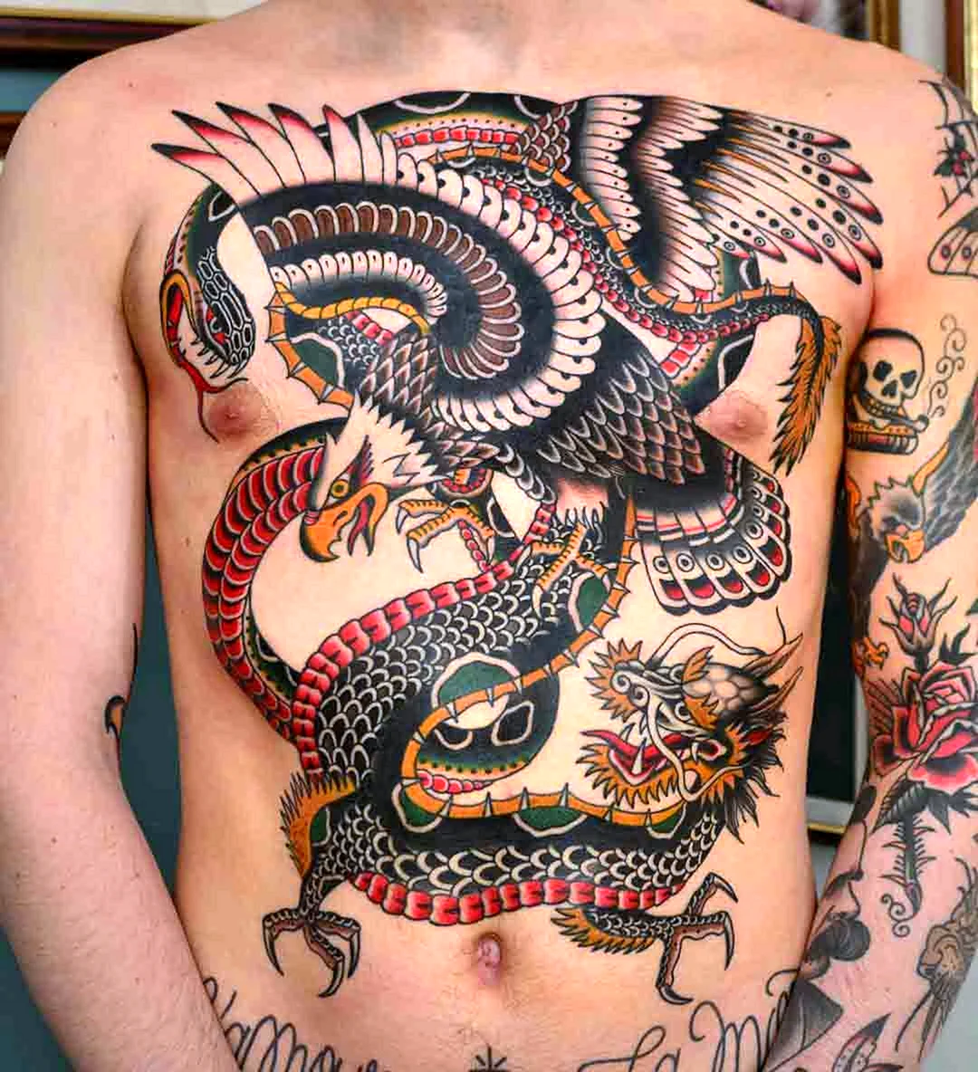 Дракон традиционная тату