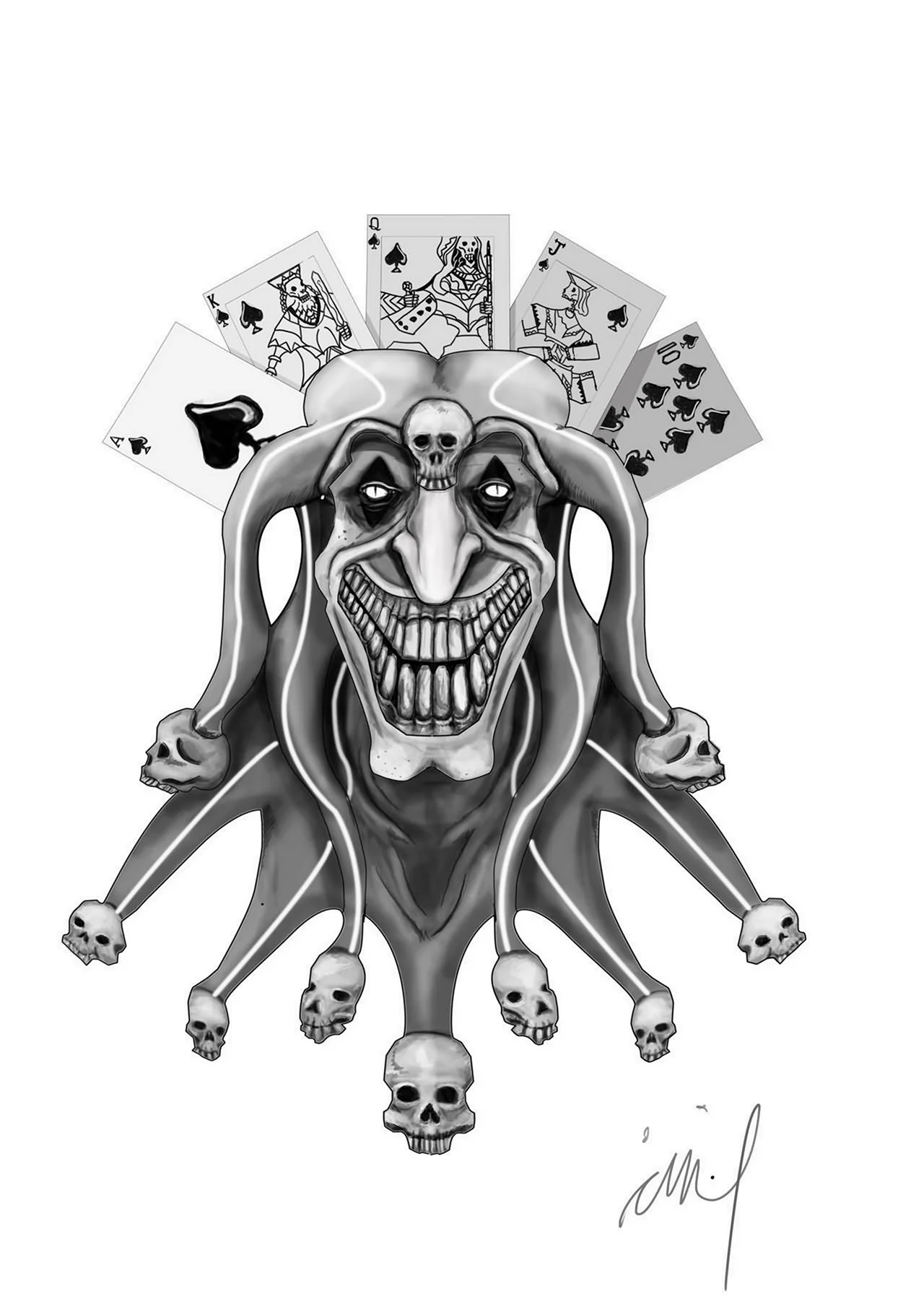 Джокер карточный эскиз