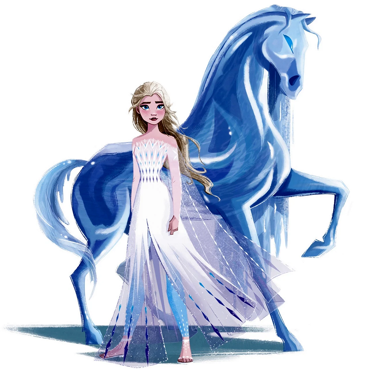 Elsa Frozen 2 в белом платье
