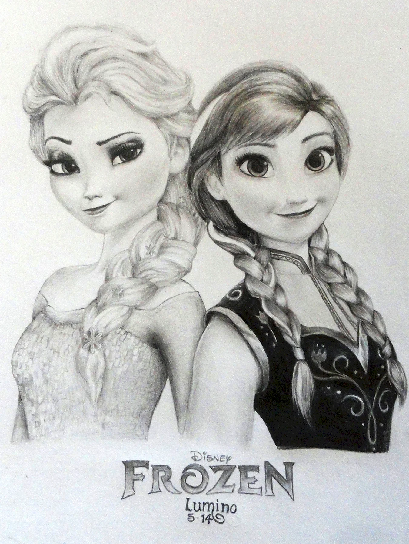 Эльза и Анна рисунок