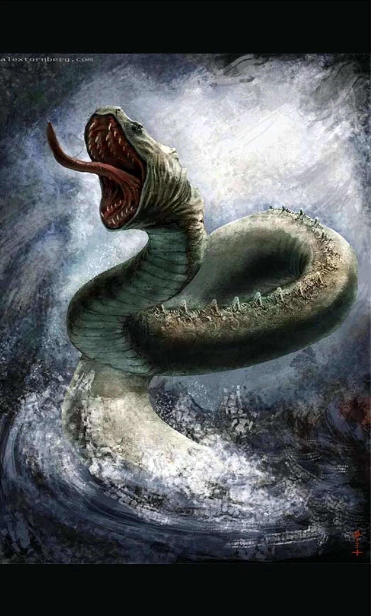 Ёрмунганд морской змей из скандинавской мифологии