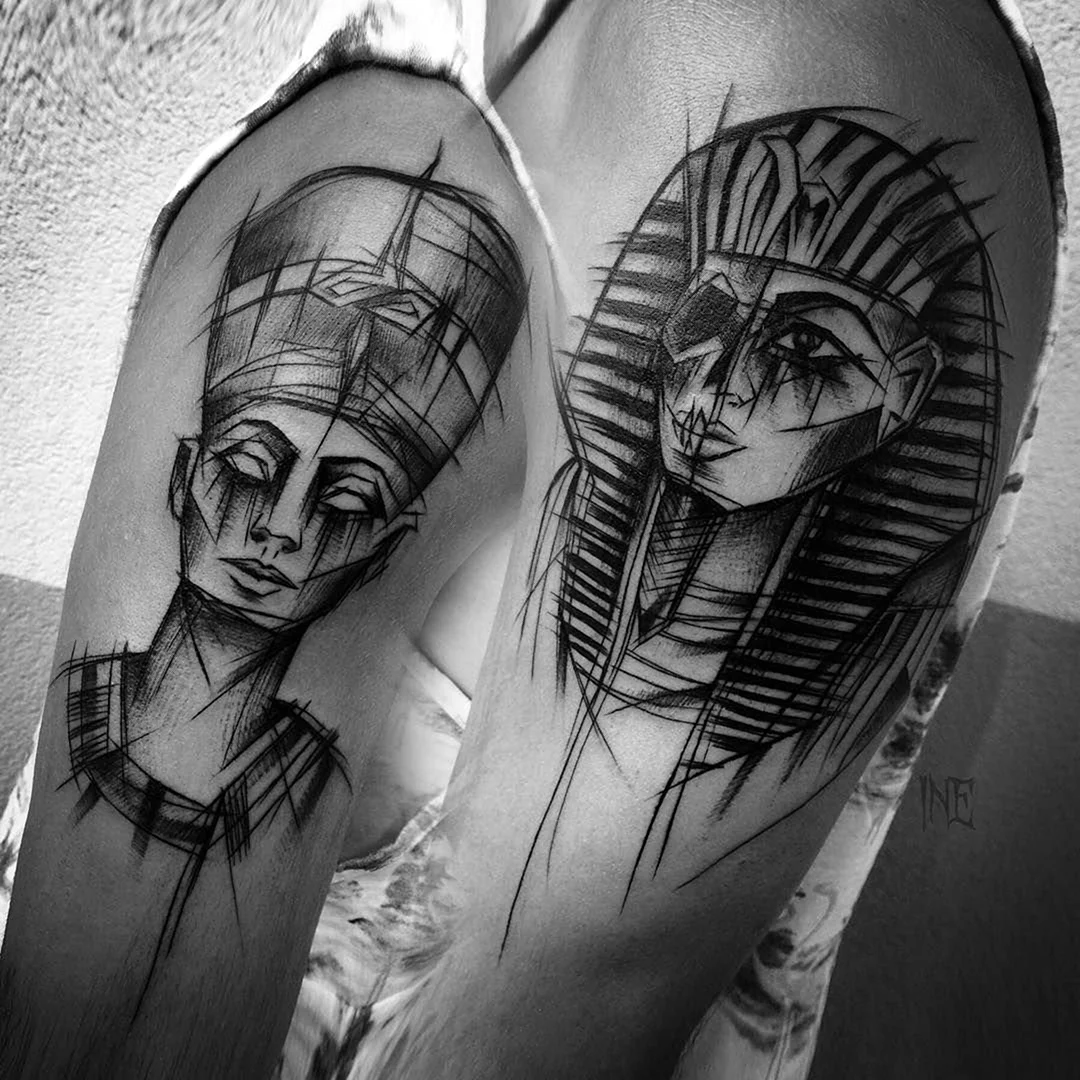 Фараон Тутанхамон реализм эскиз