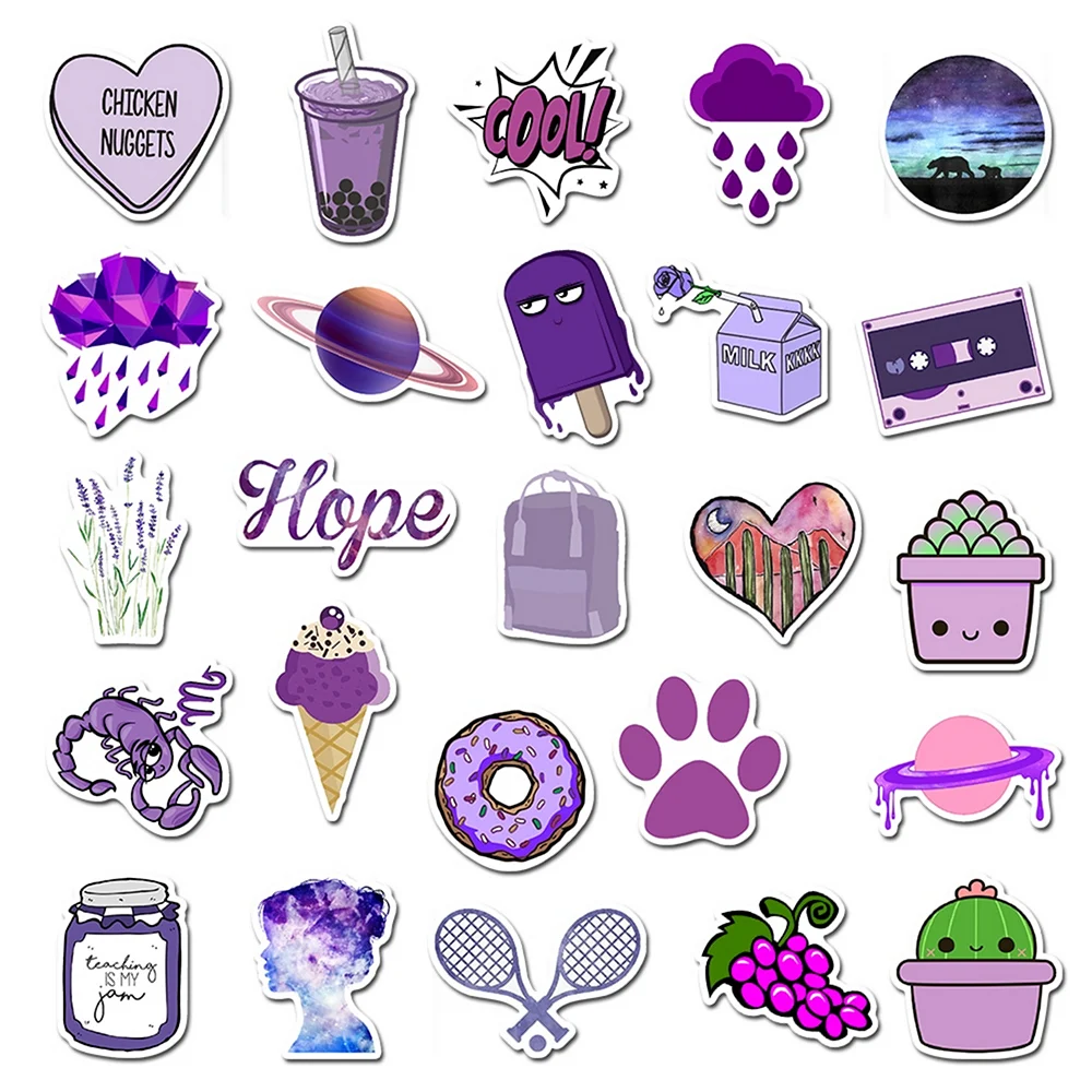 Фиолетовые наклейки