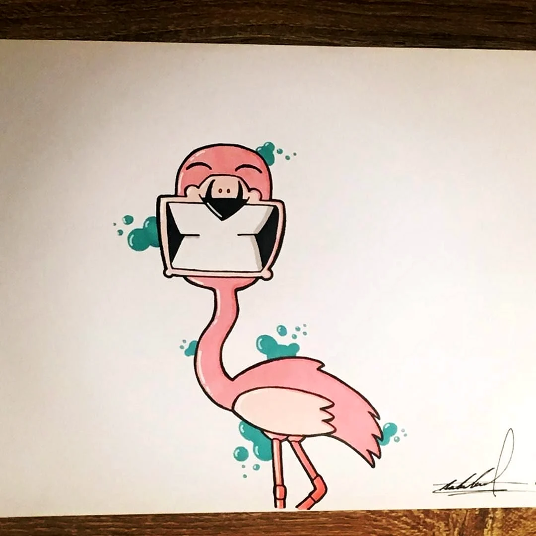 Flamingo для срисовки