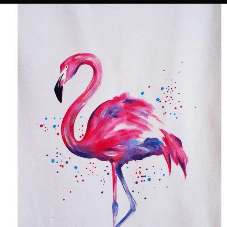 Фламинго рисунок красками