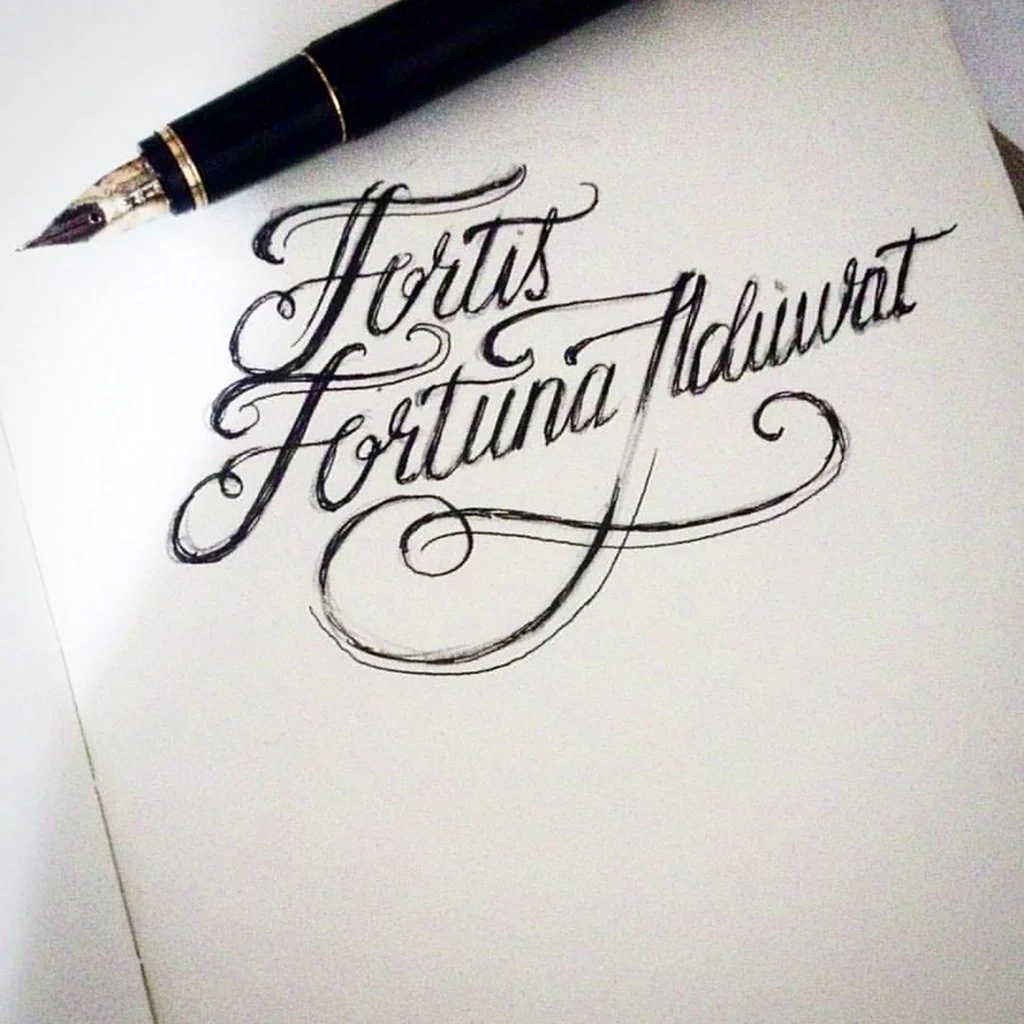 Fortes Fortuna adjuvat каллиграфия