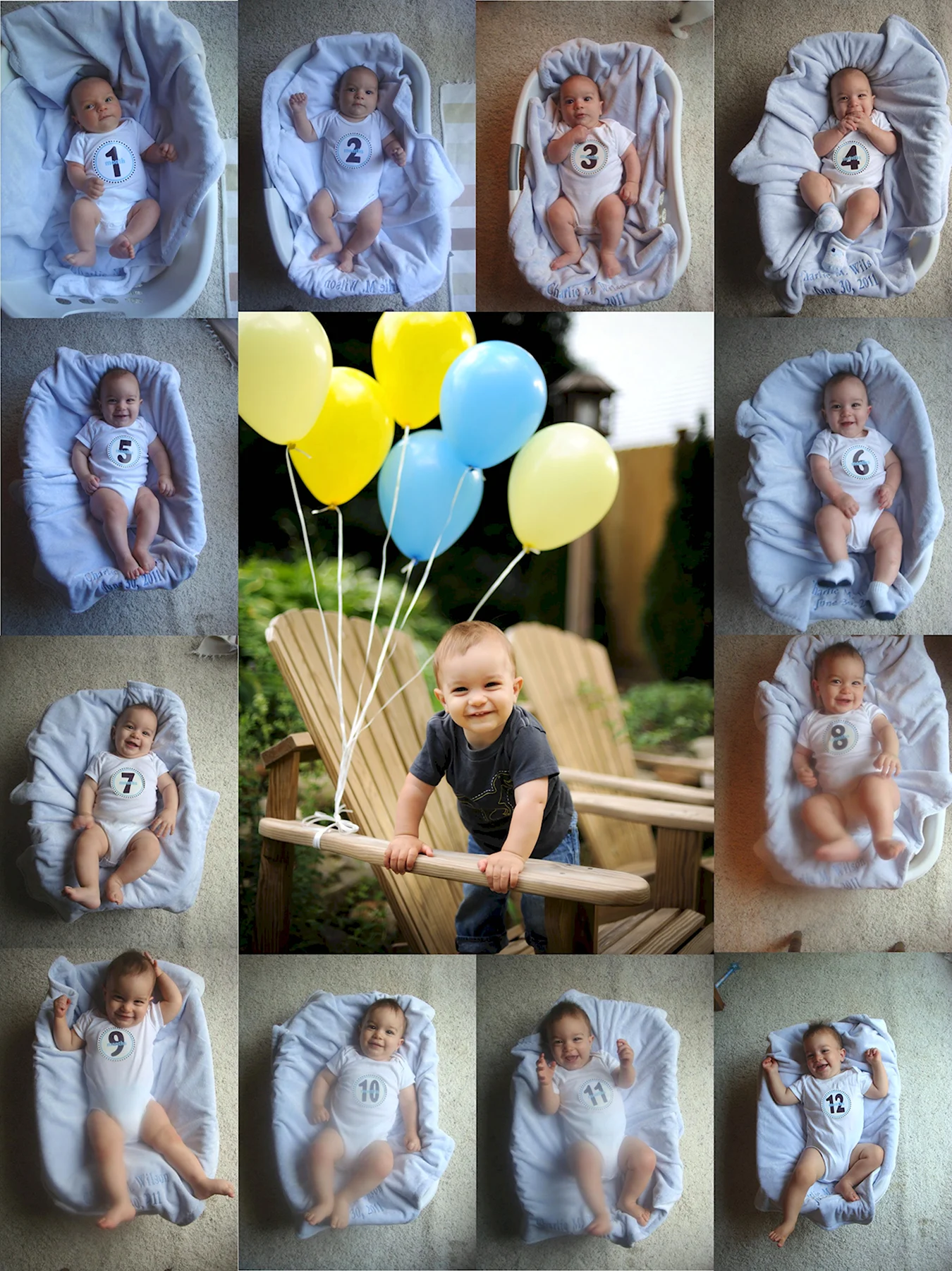 Фотоколлаж по месяцам ребенка