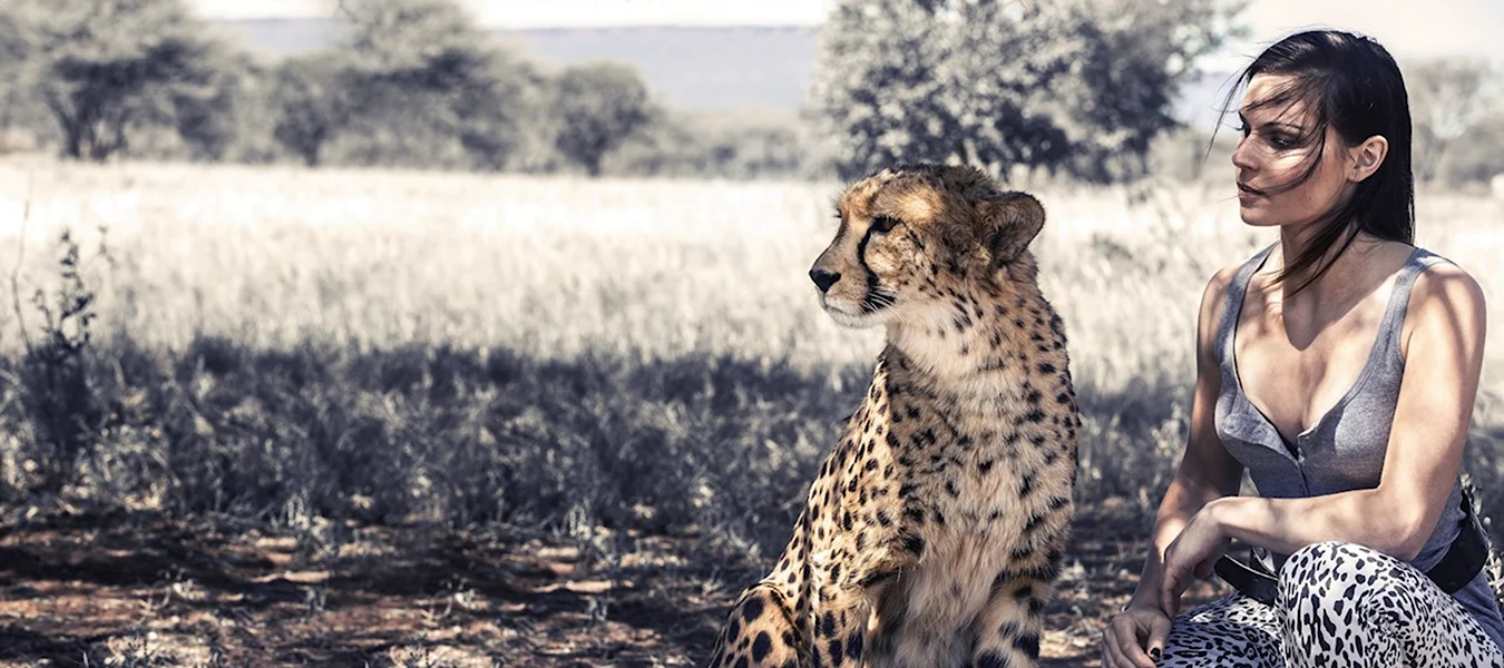 Фотосессия Анджелины Джоли с леопардами