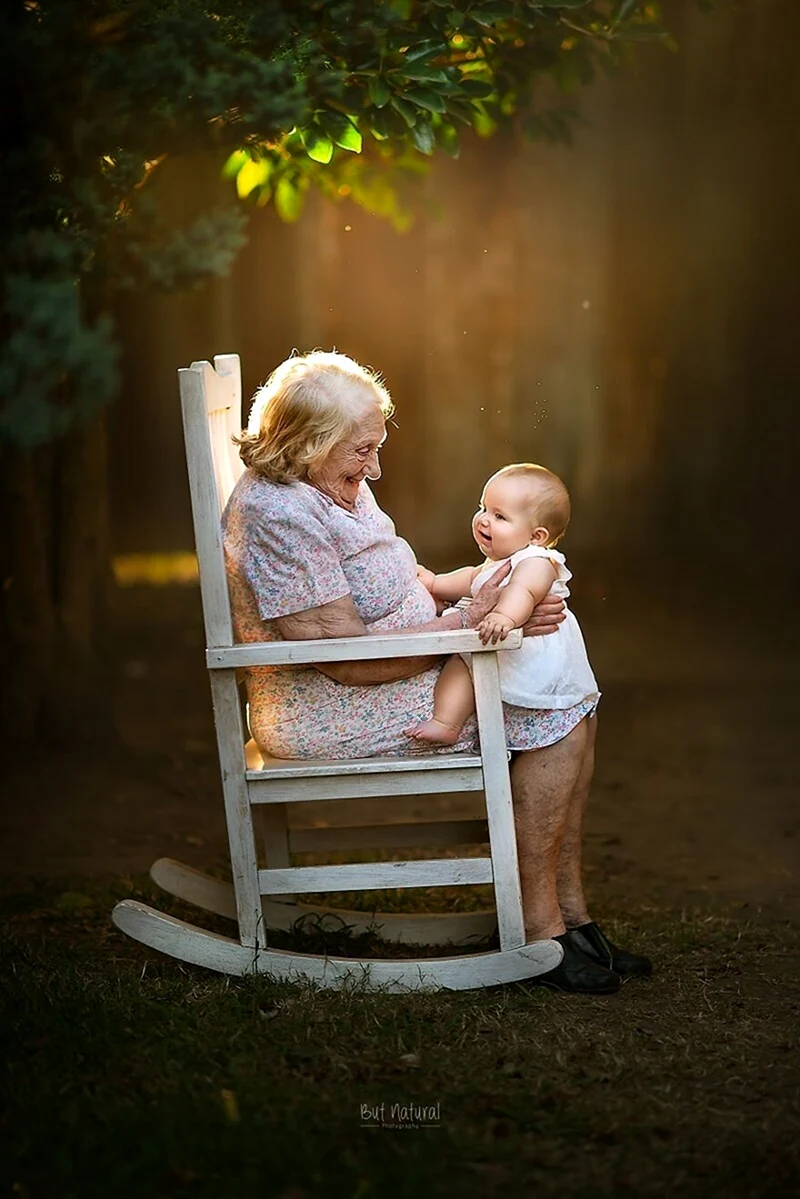 Фотосессия бабушки и внучки