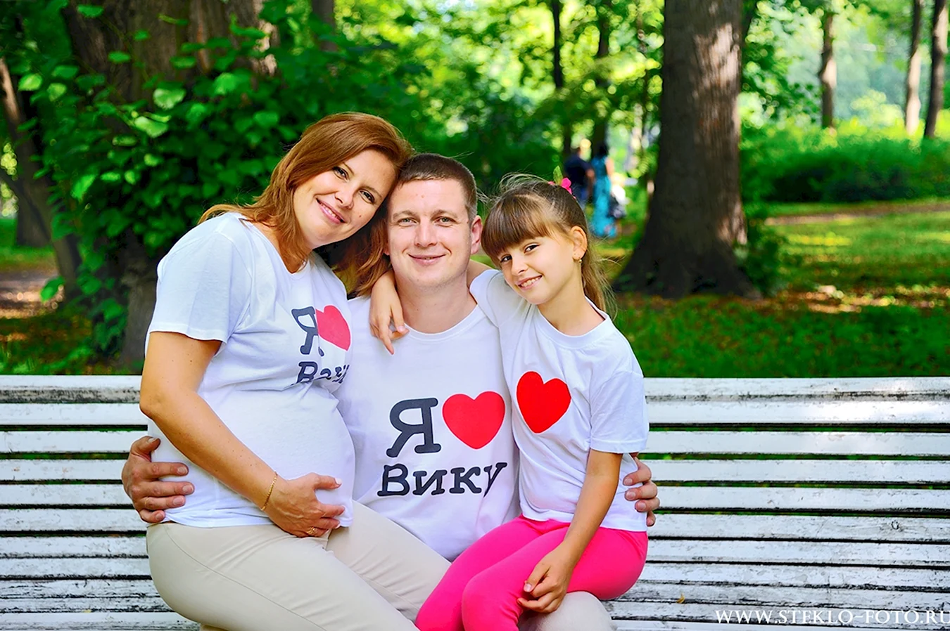 Фотосессия беременная семейная 2 детей