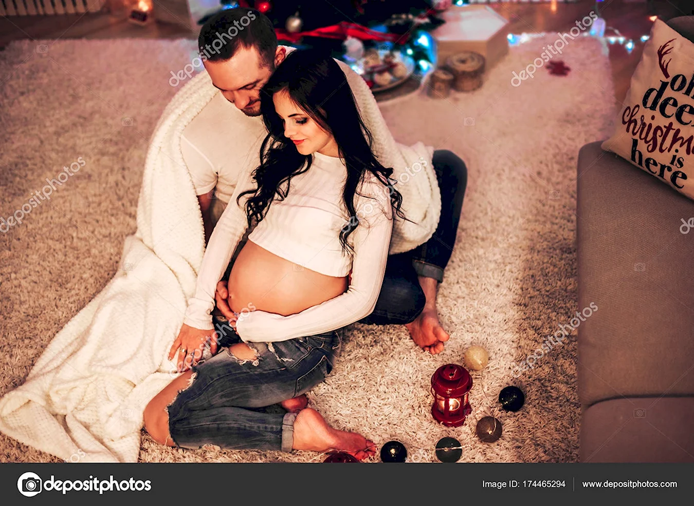 Фотосессия беременной с мужем НГ