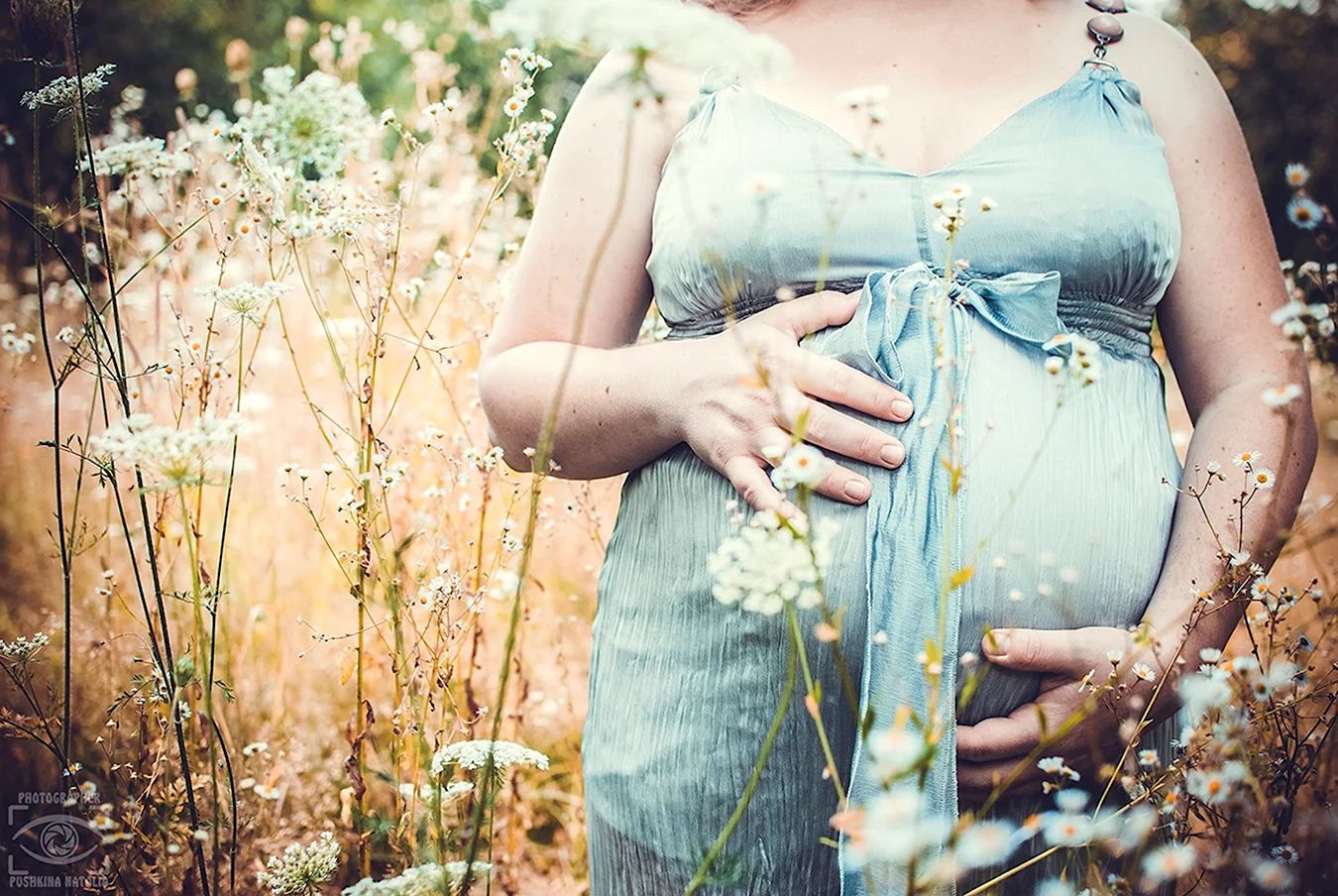 Фотосессия беременных в поле