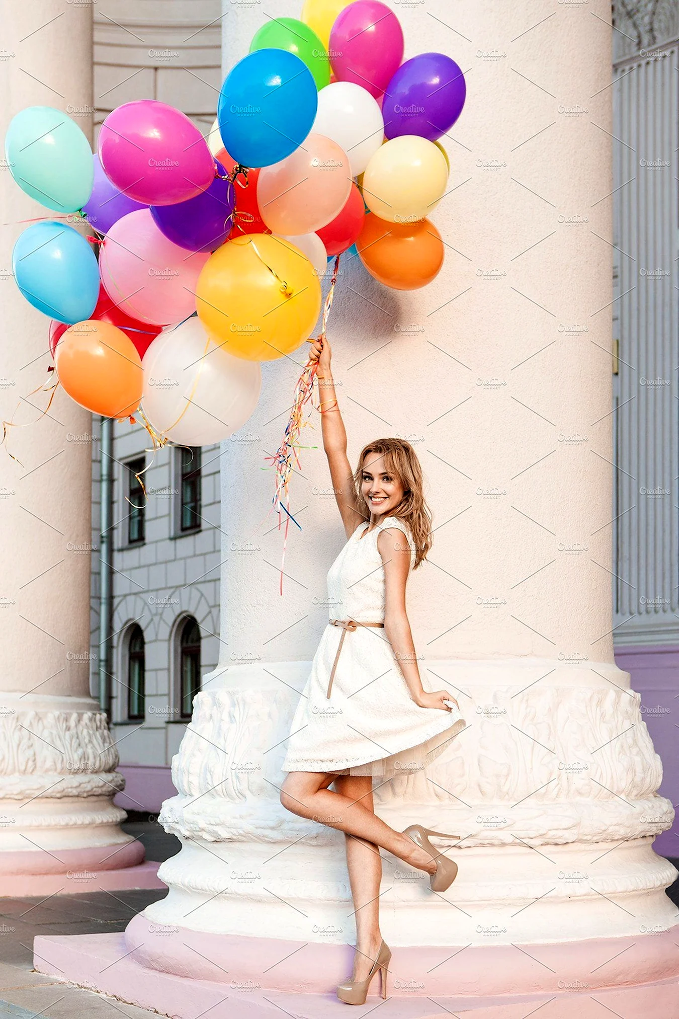 Фотосессия на день рождения девушке с шарами