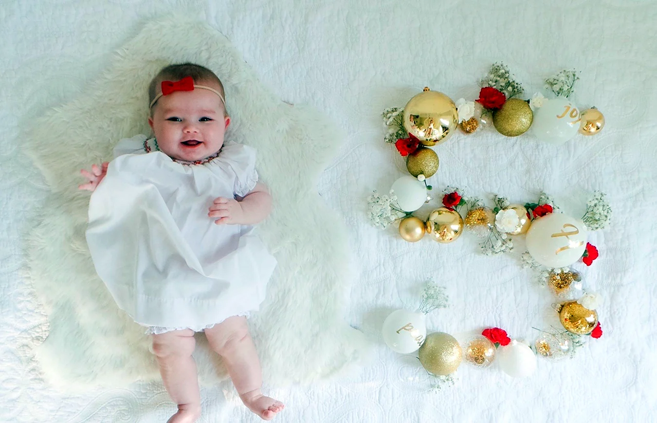 Фотосессия новорожденных по месяцам идеи новогодние