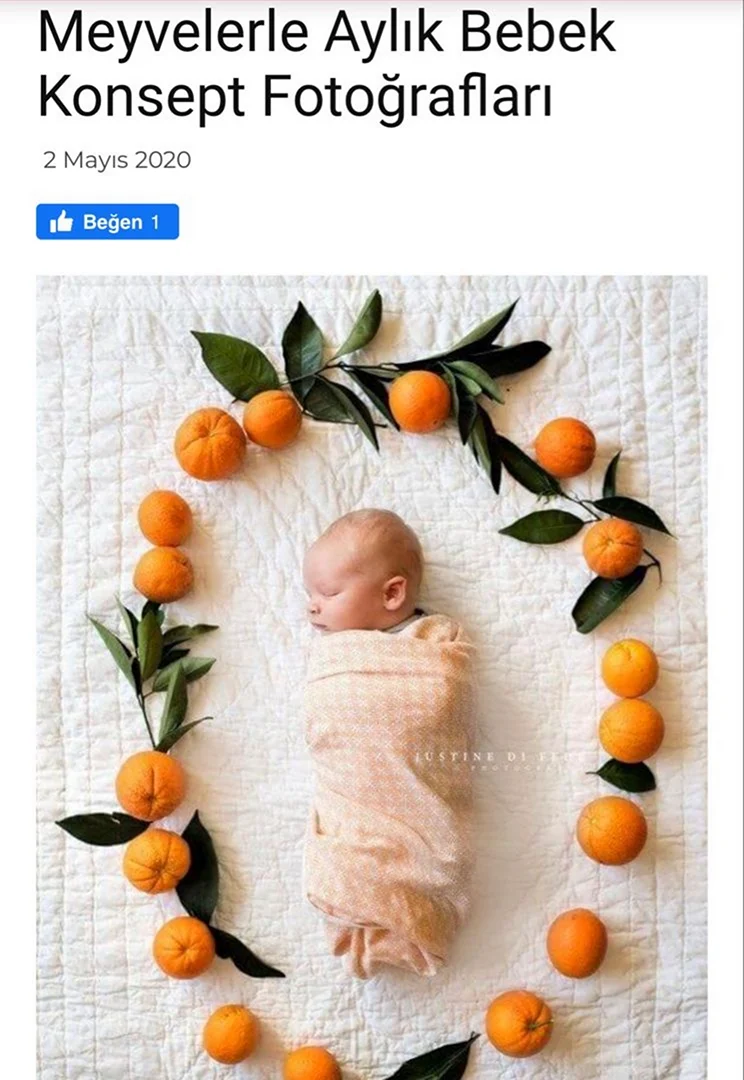 Фотосессия по месяцам новорожденного из фруктов