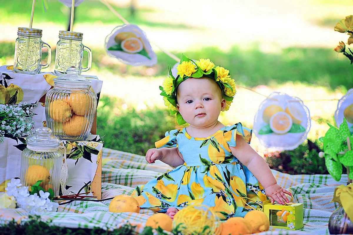 Фотосессия с лимонами дети