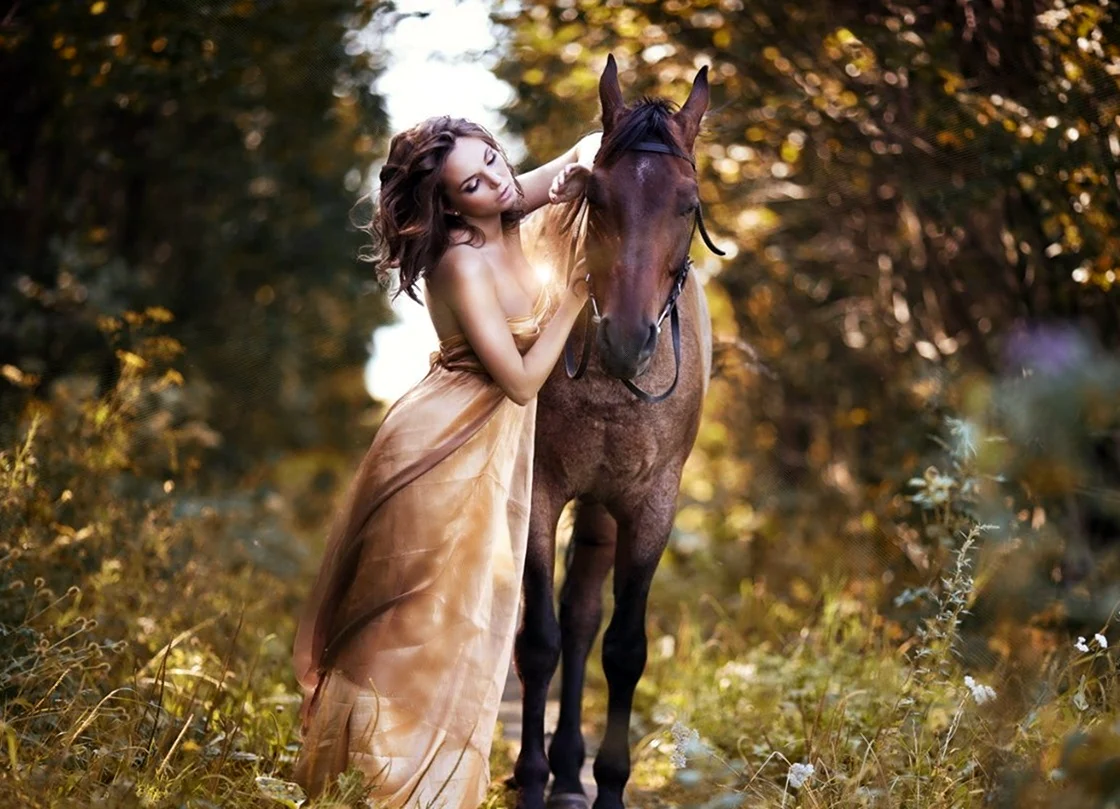 Фотосессия с лошадью осенью