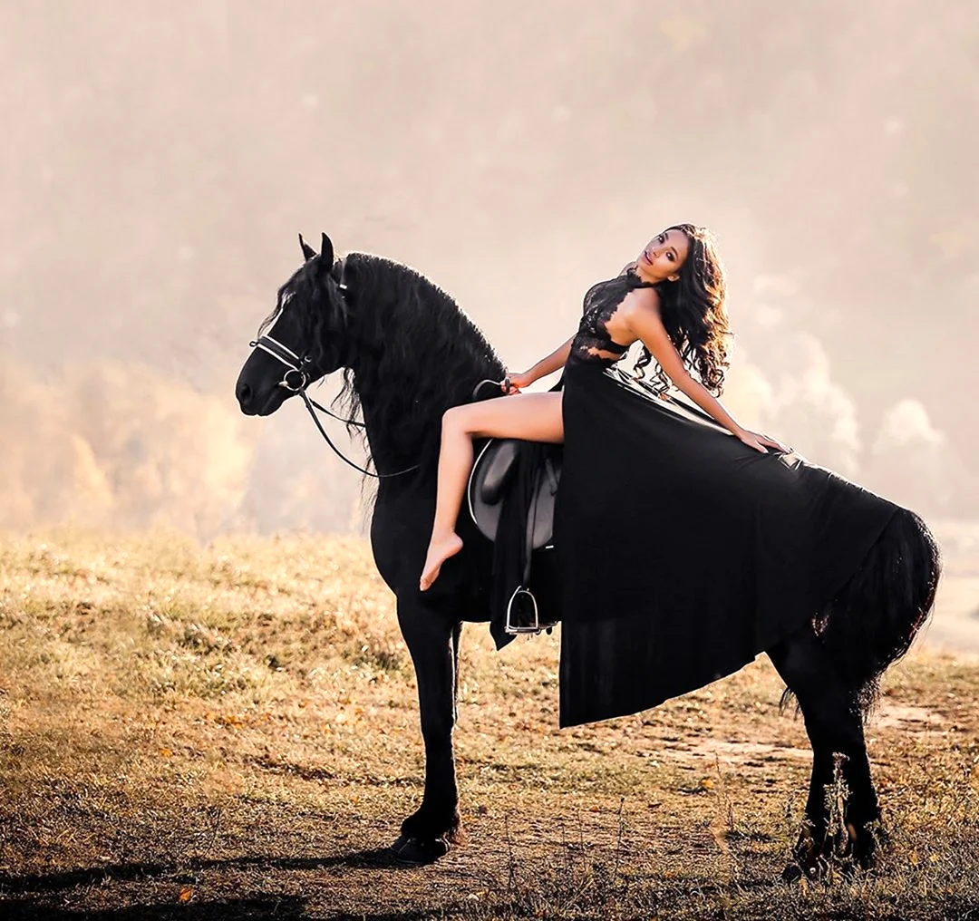Фотосессия с лошадью в платье