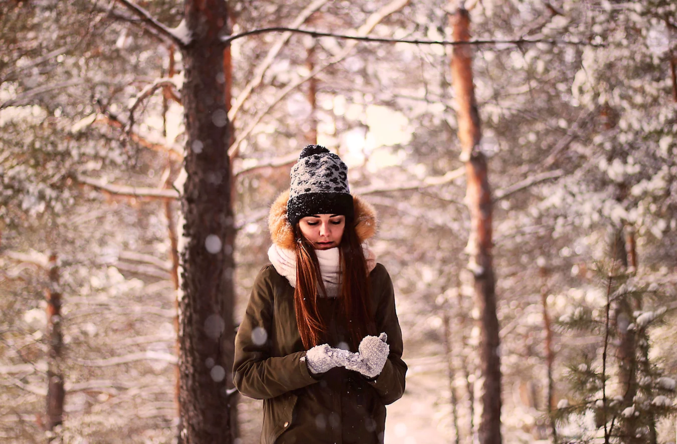 Фотосессия в лесу зимой