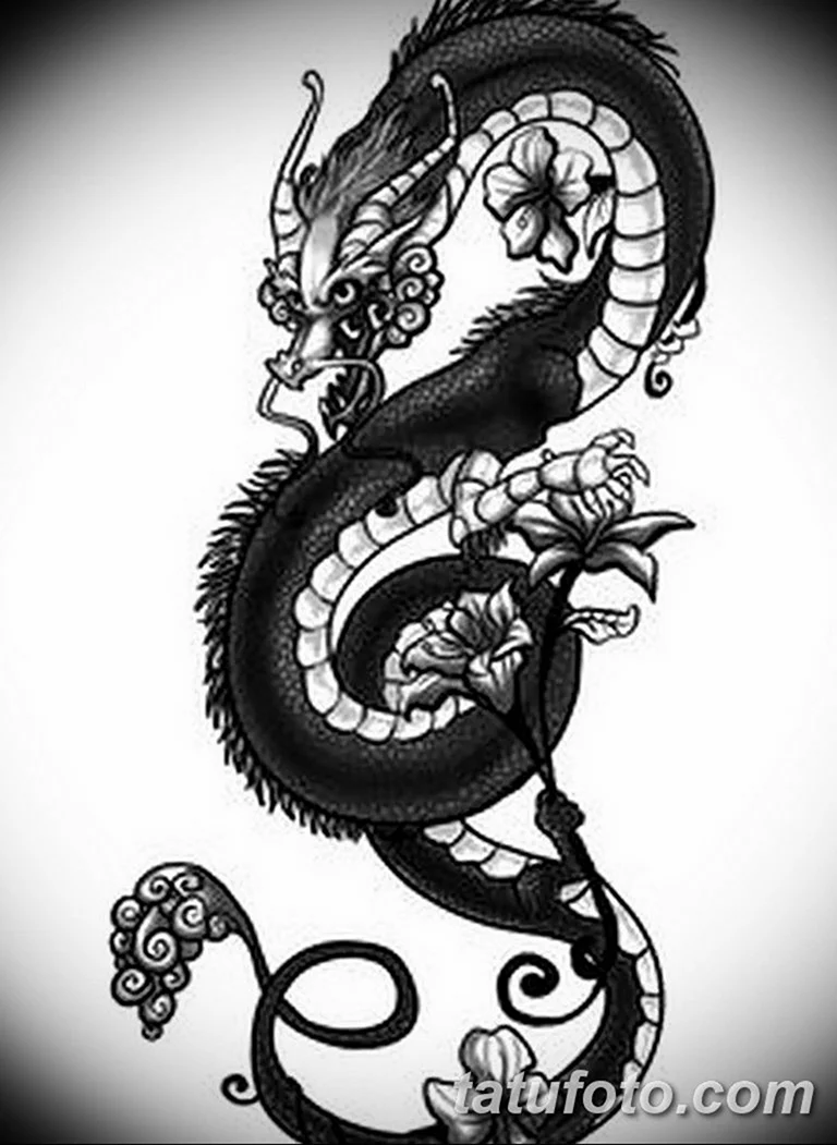 Готический дракон тату