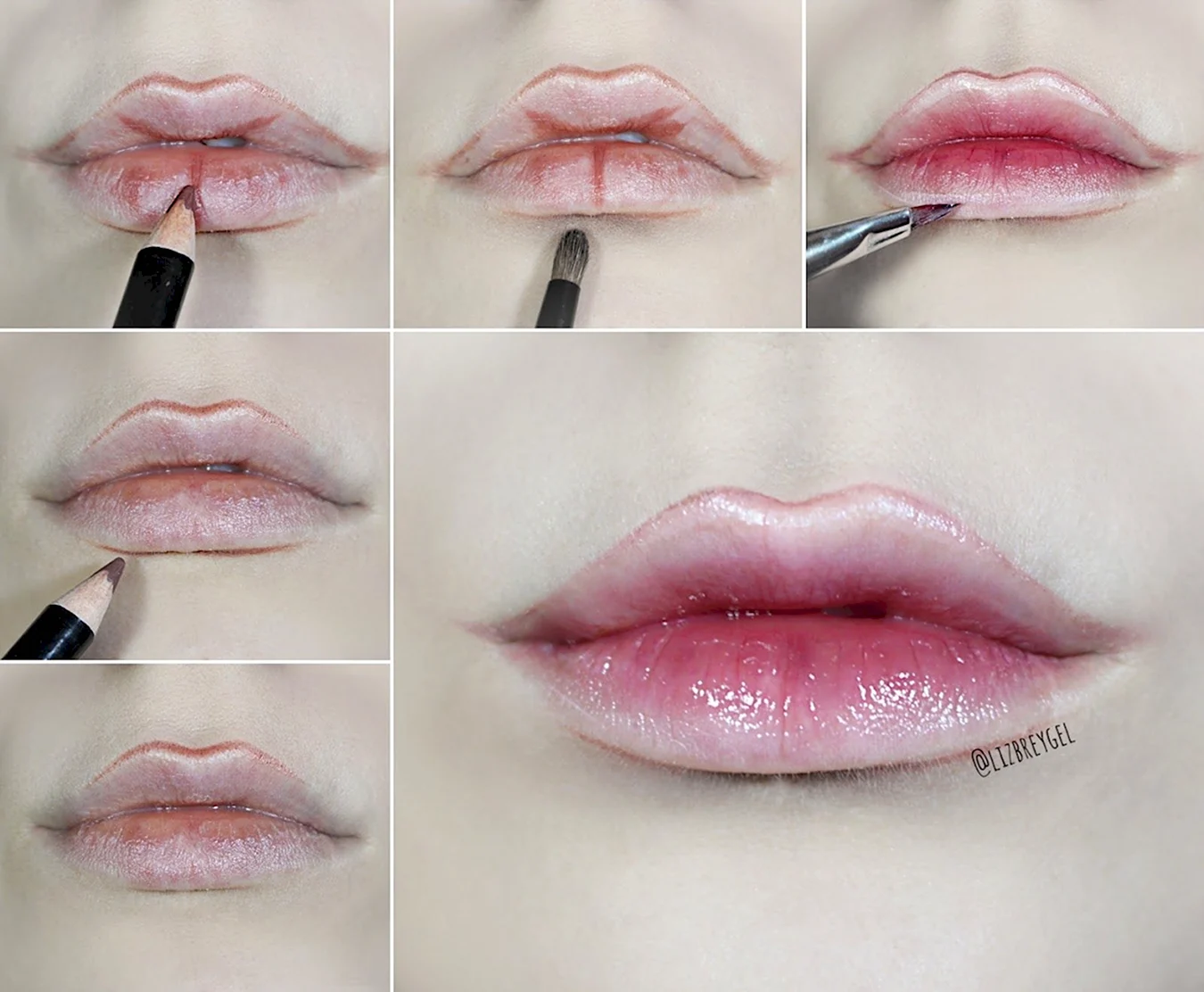 Градиентный макияж губ