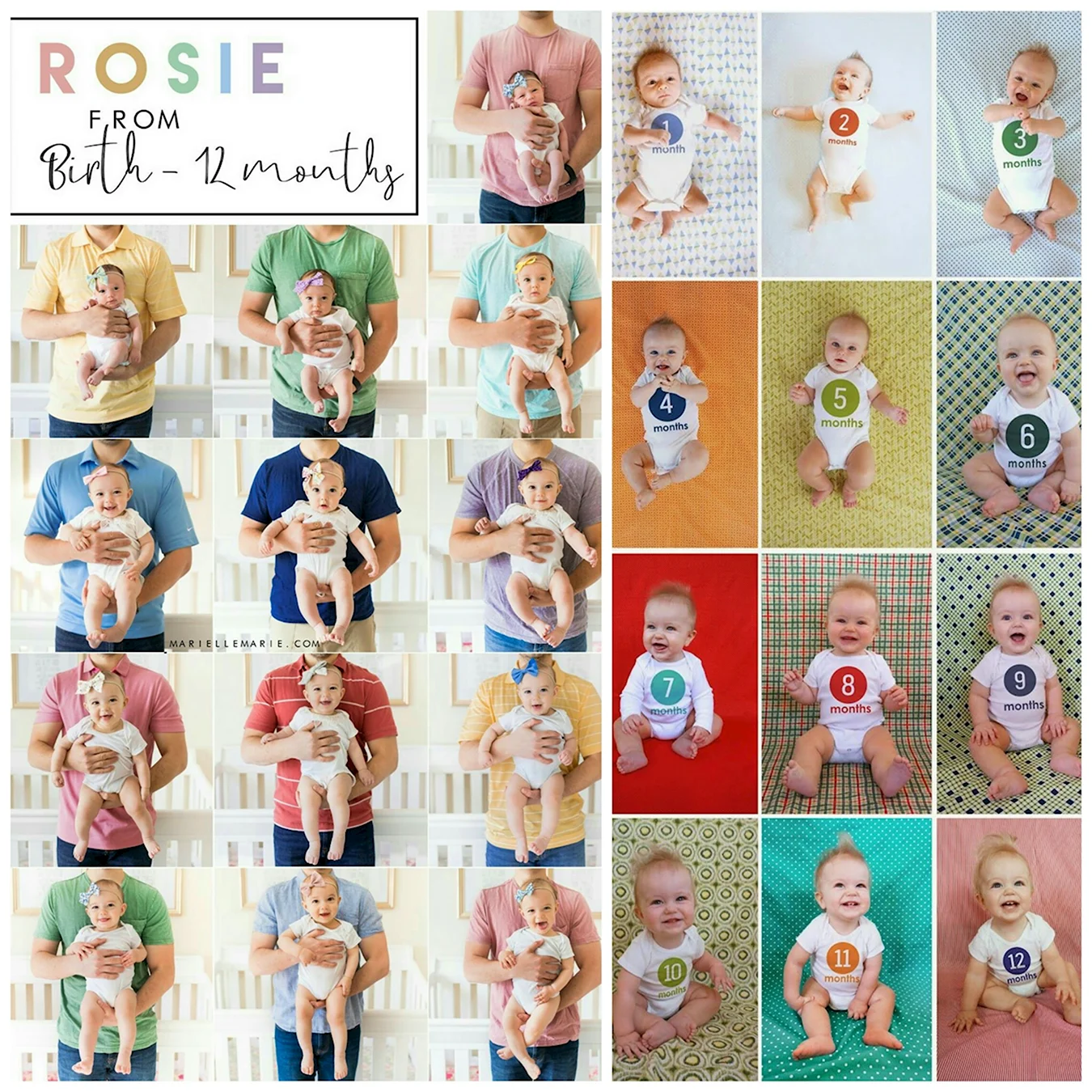 Идеи для фотосессии ребенка по месяцам с наклейками