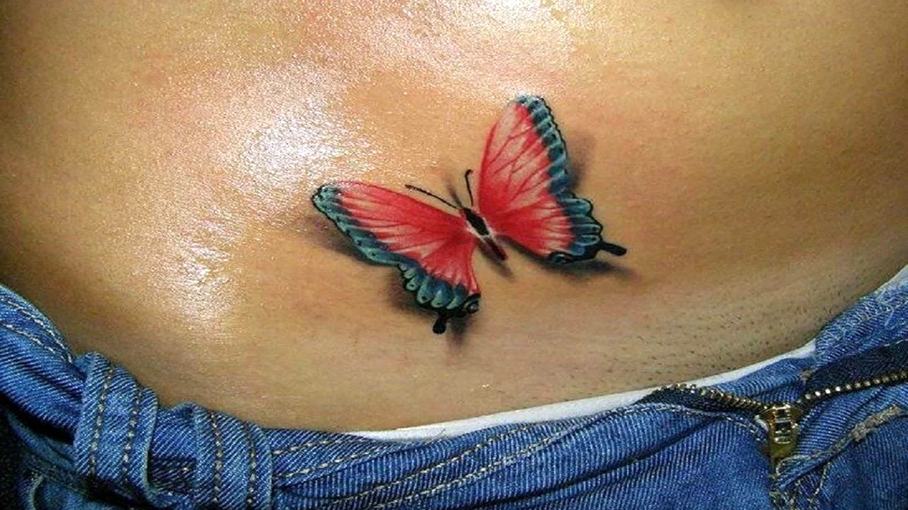 Интимное тату бабочка