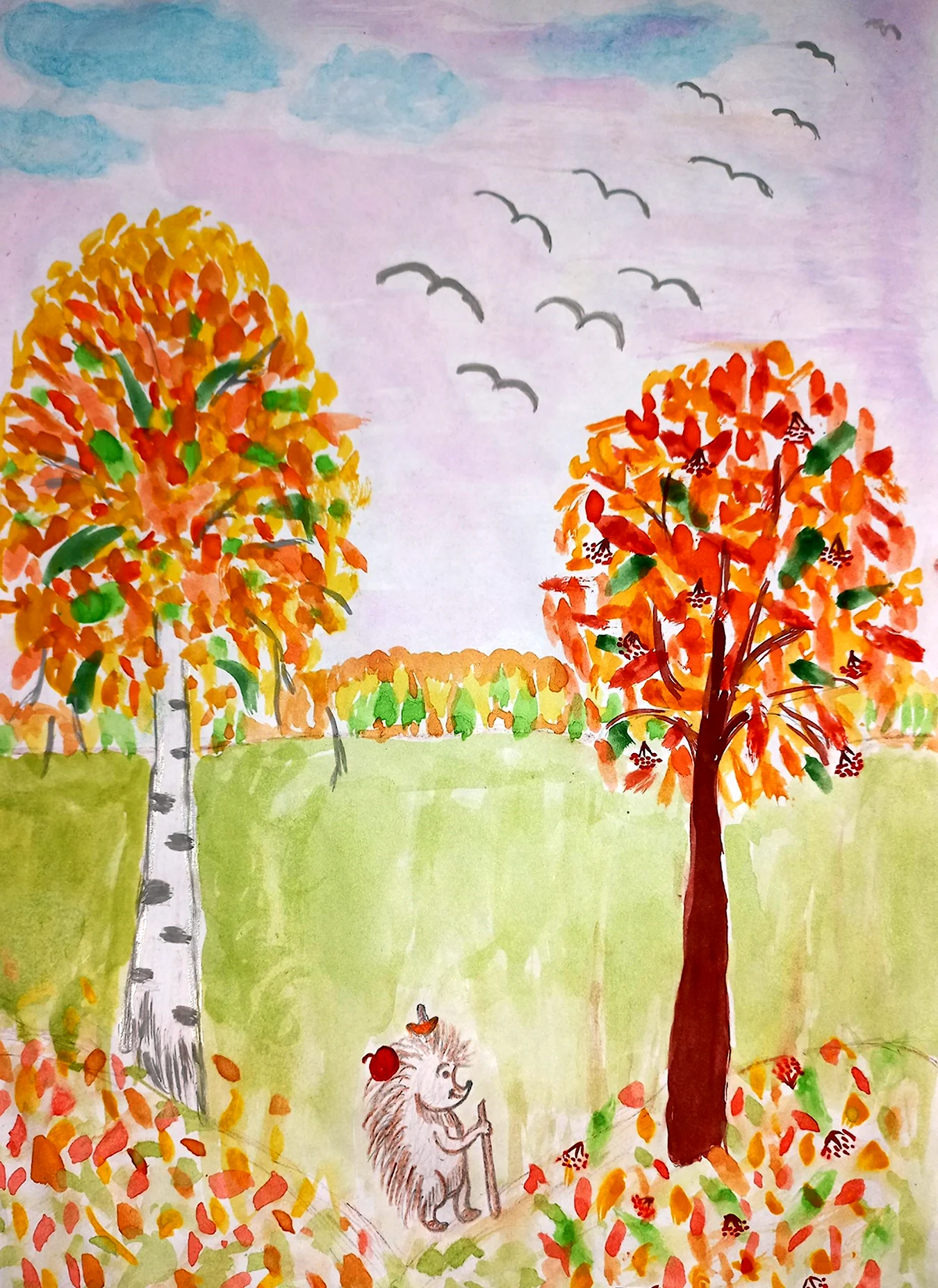 Карандашный рисунок осень