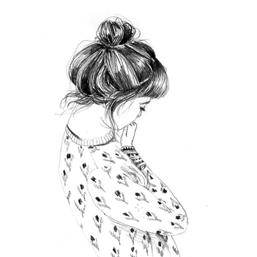 Картинки для срисовки девушки со спины