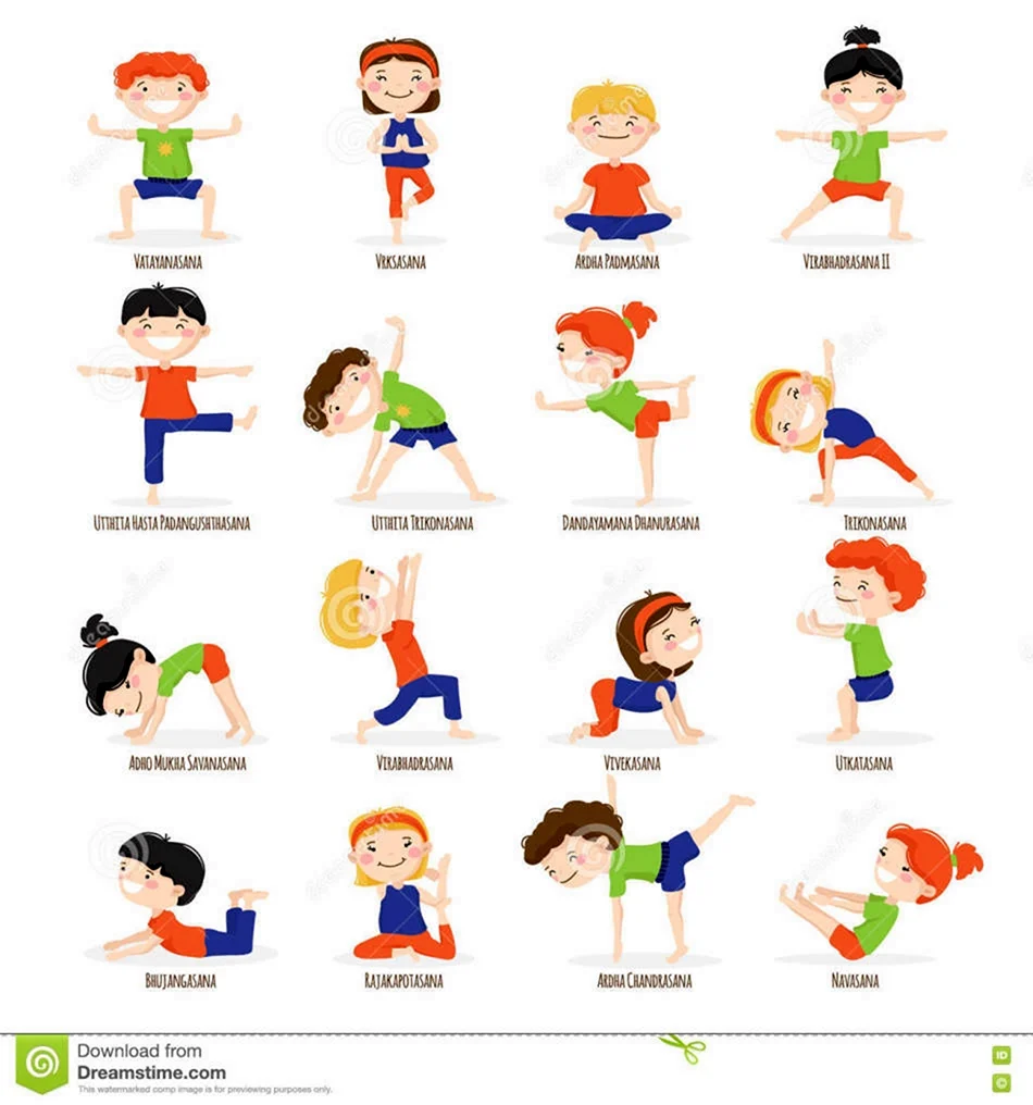 Карточки для детской йоги