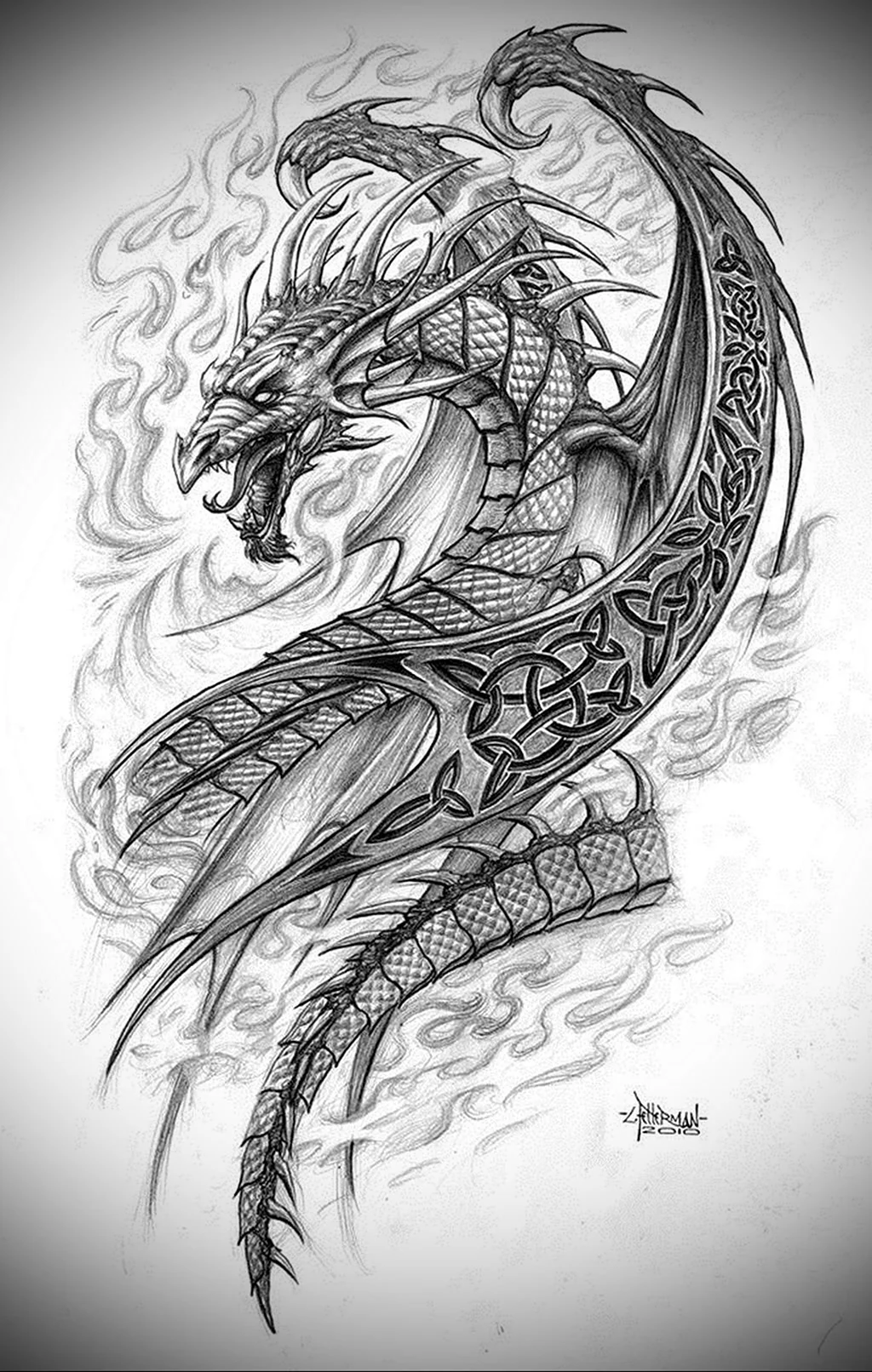 Кельтский дракон эскиз
