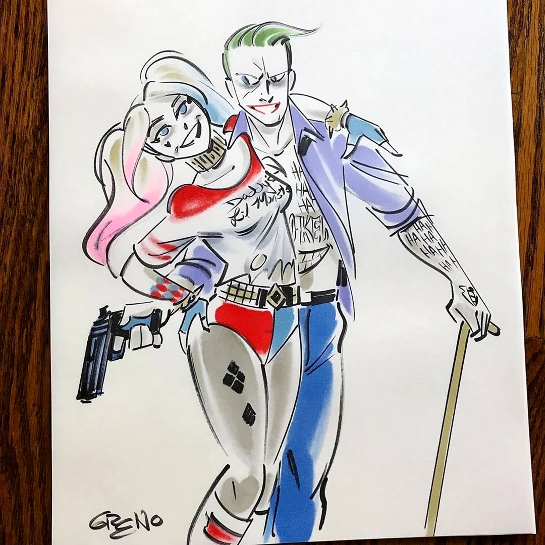 Харли Квинн и Джокер рисунок