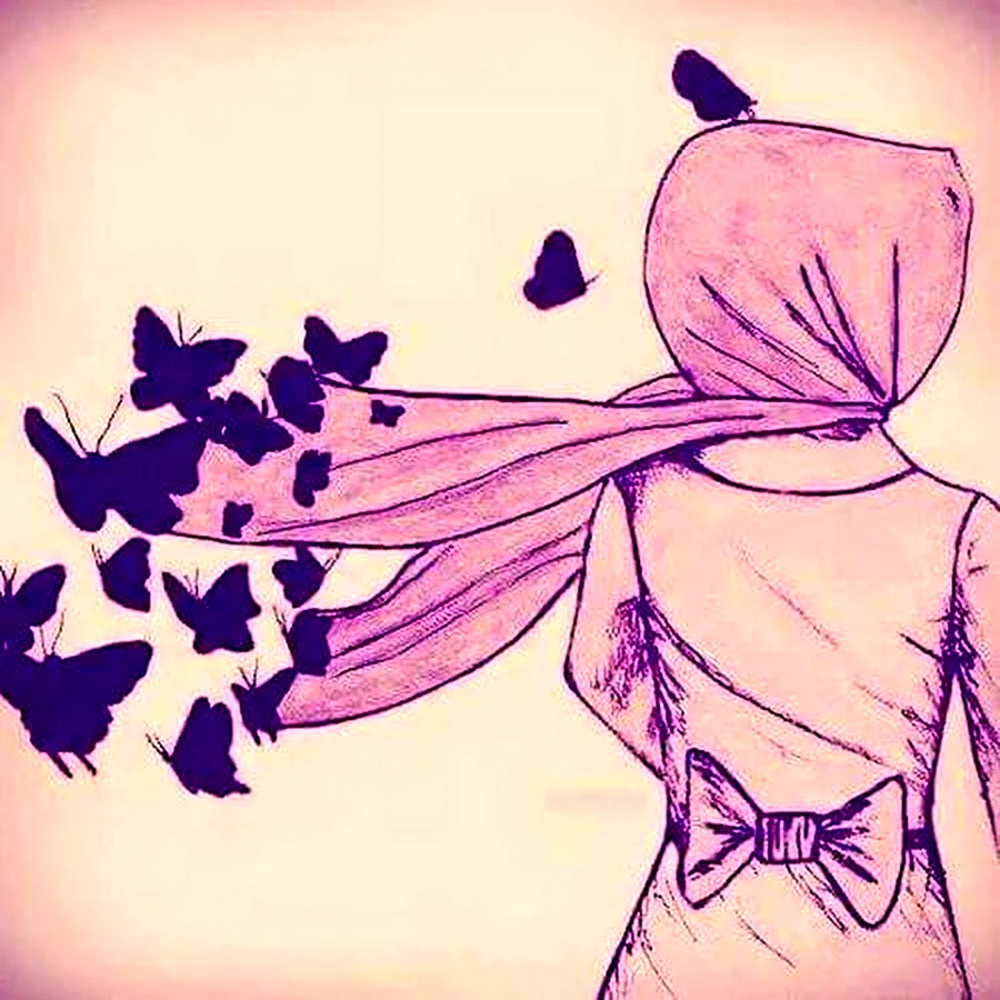 Хиджаб с бабочками