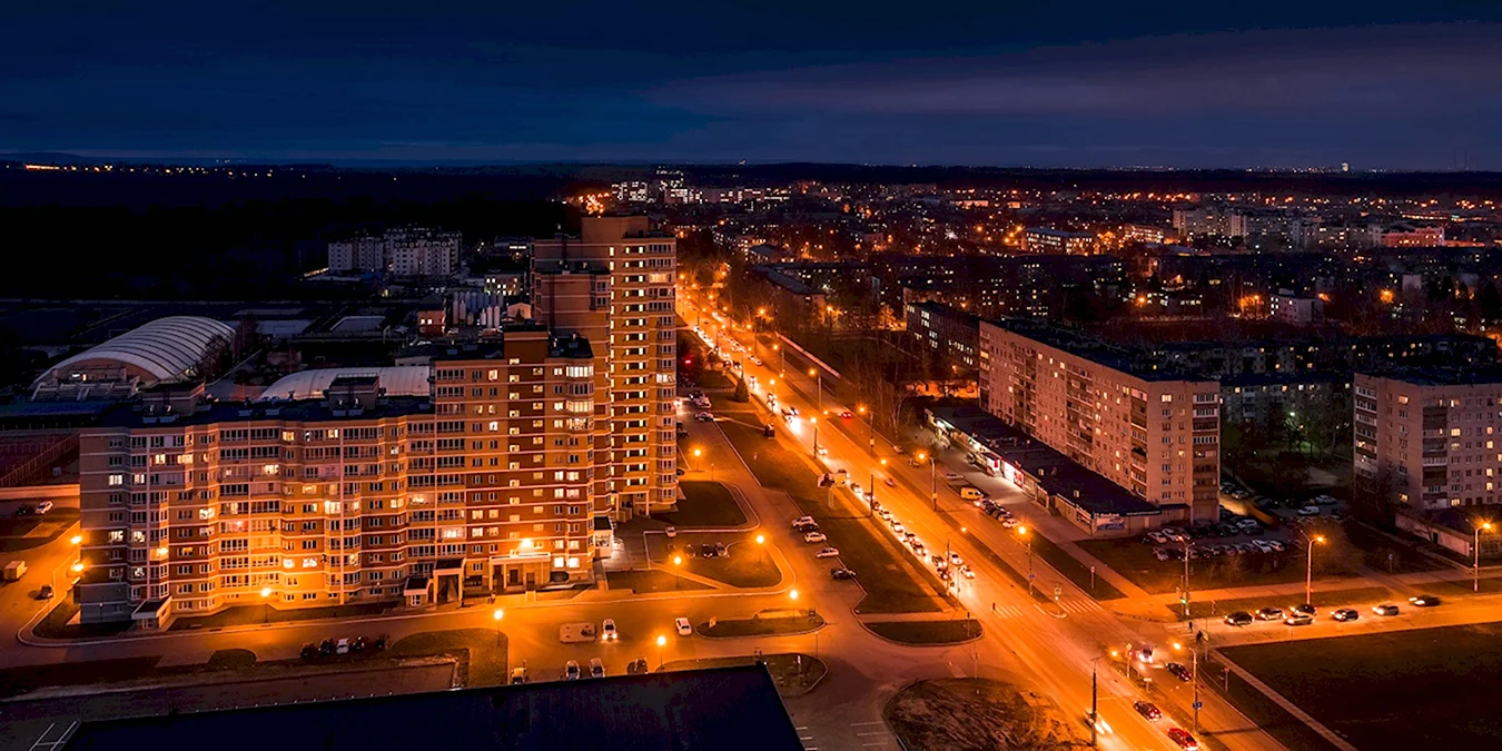 Комсомольский район Тольятти ночью