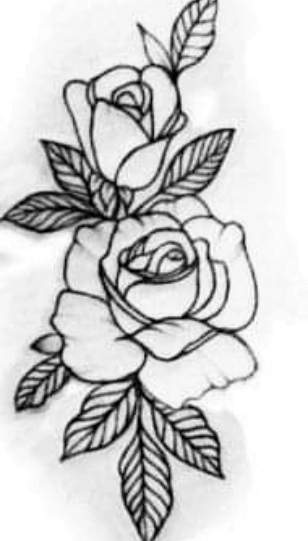 Контурные тату роза