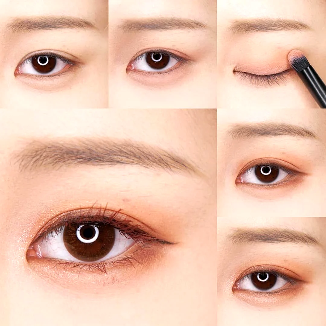 Корейский макияж глаз без стрелок