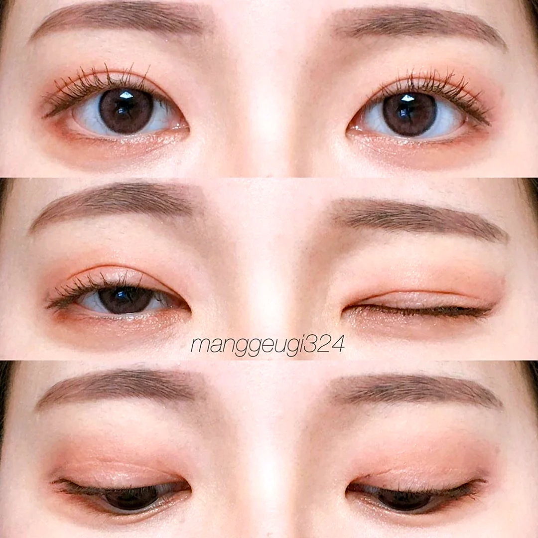 Корейский макияж глаз без стрелок