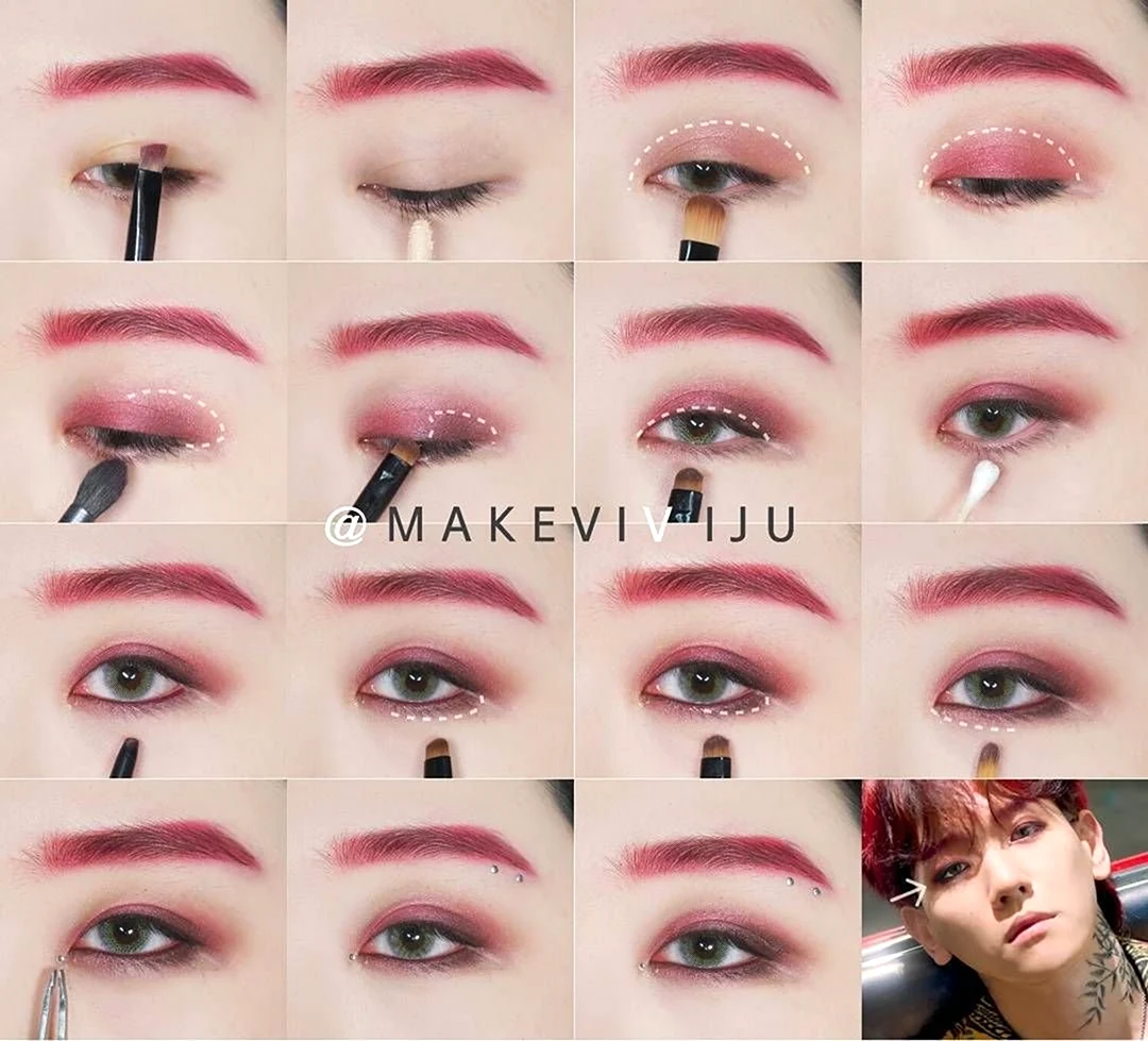 Корейский макияж глаз туториал