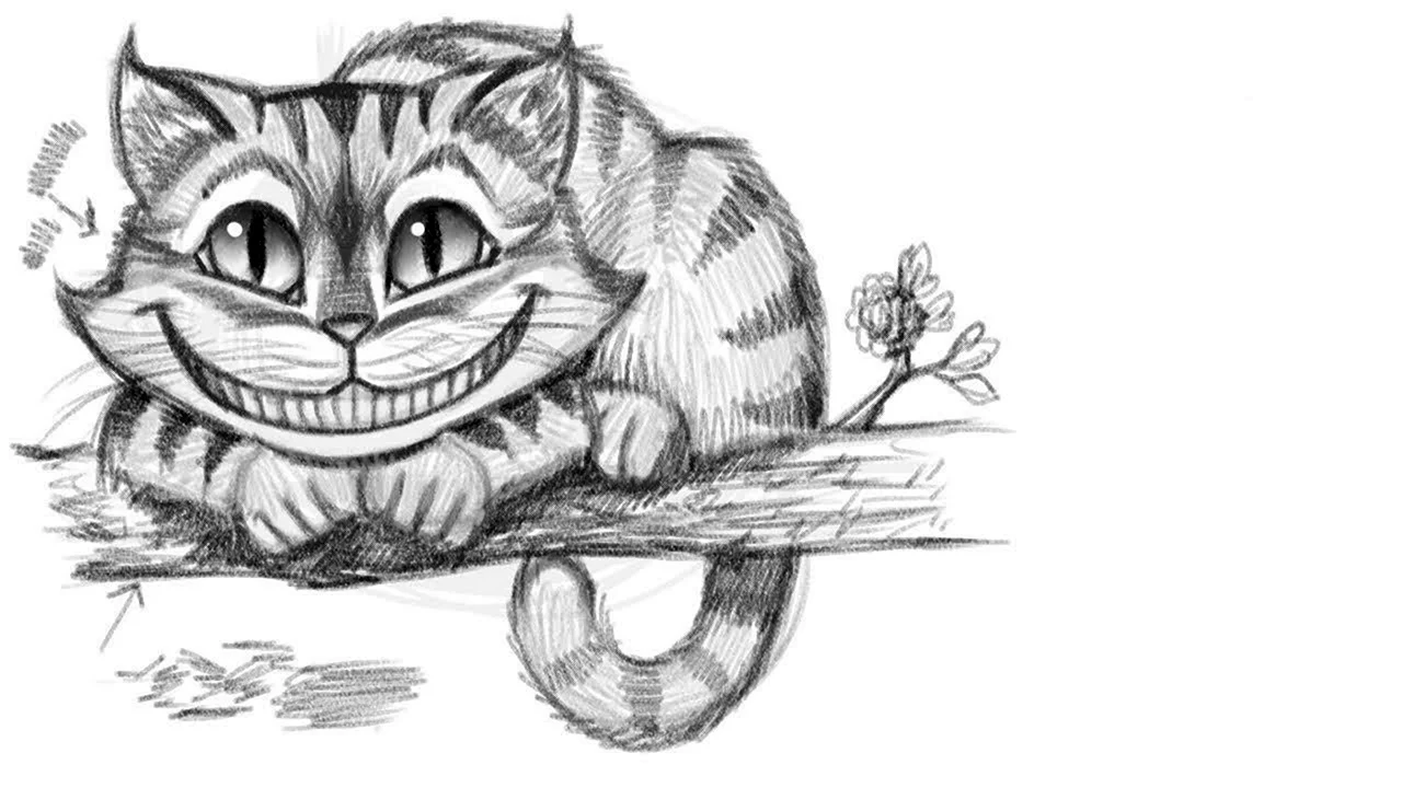 Кот из Алисы в стране чудес рисунок