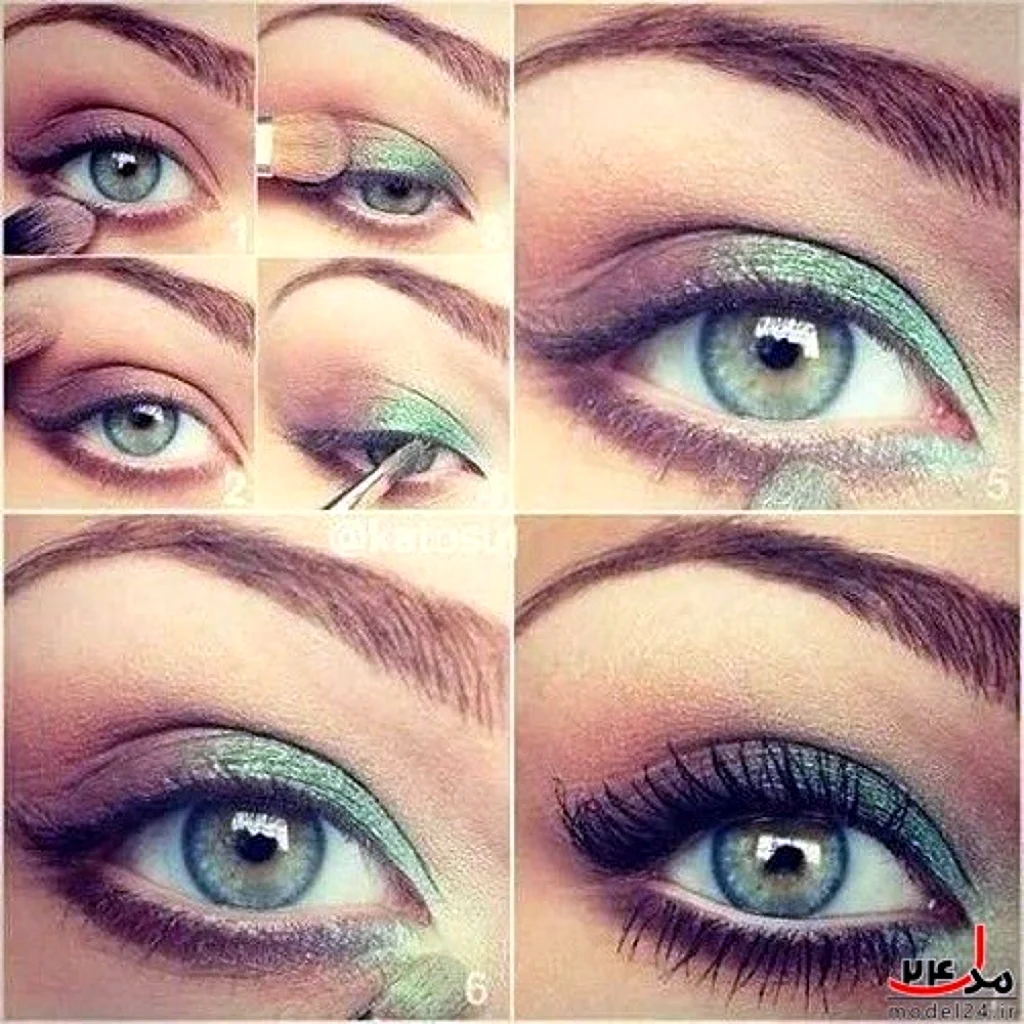 Красивый дневной макияж для зеленых глаз