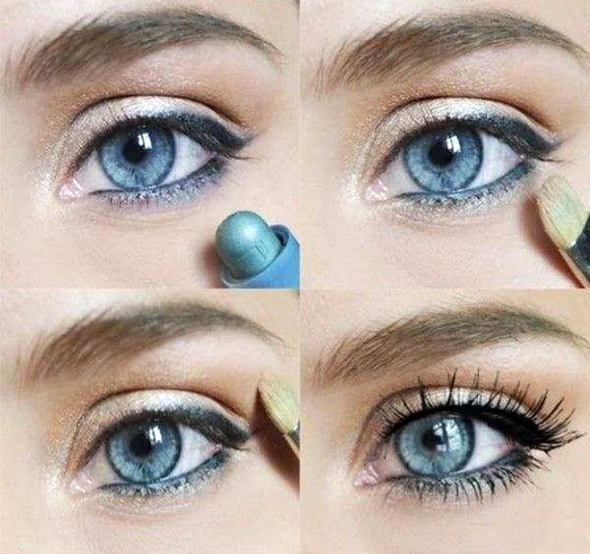 Лёгкий макияж для голубых глаз