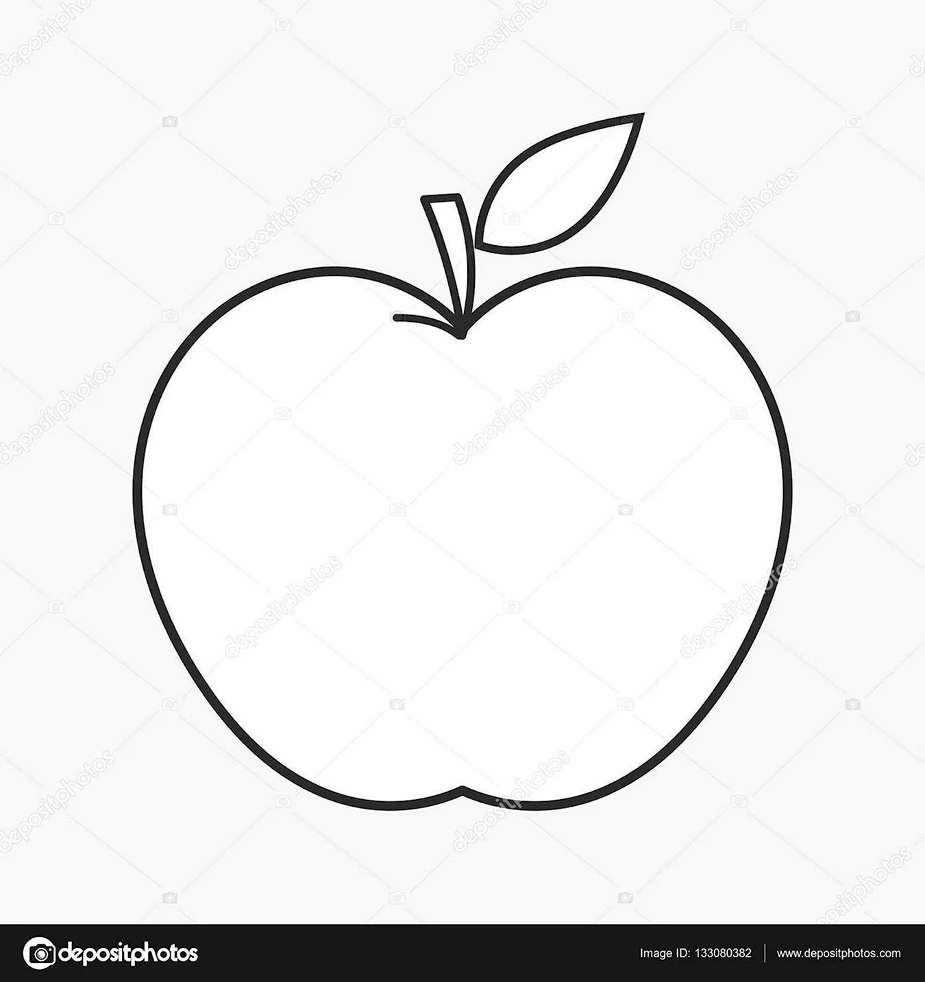 Листик для яблока трафарет